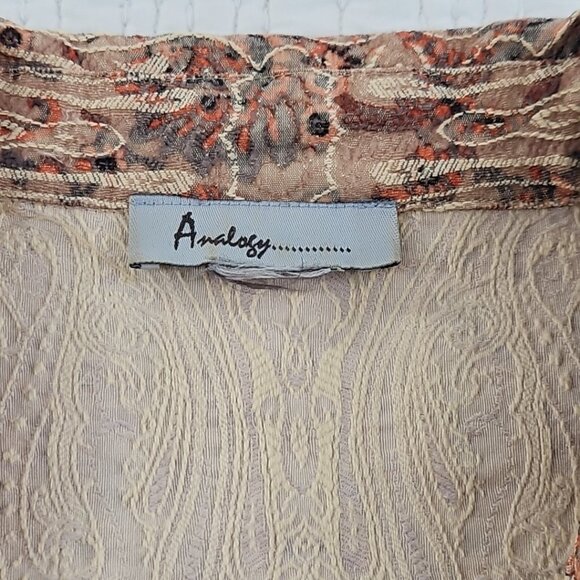 Analogy Multicolored Floral Embroidered Denim Jean Jacket EUC Women's Large - Picture 6 of 14